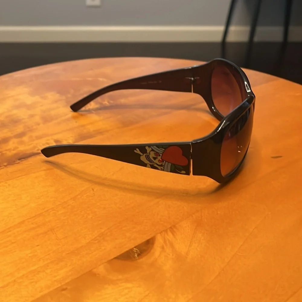 Ed Hardy Black Sunglasses with Classic Design